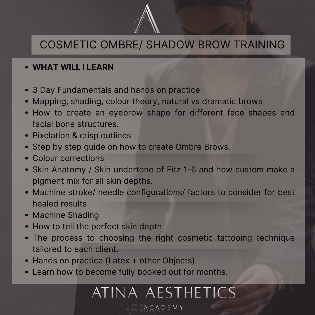Auckland Cosmetic Ombré Brow in person 3 Days Training| 23-25 July 2024