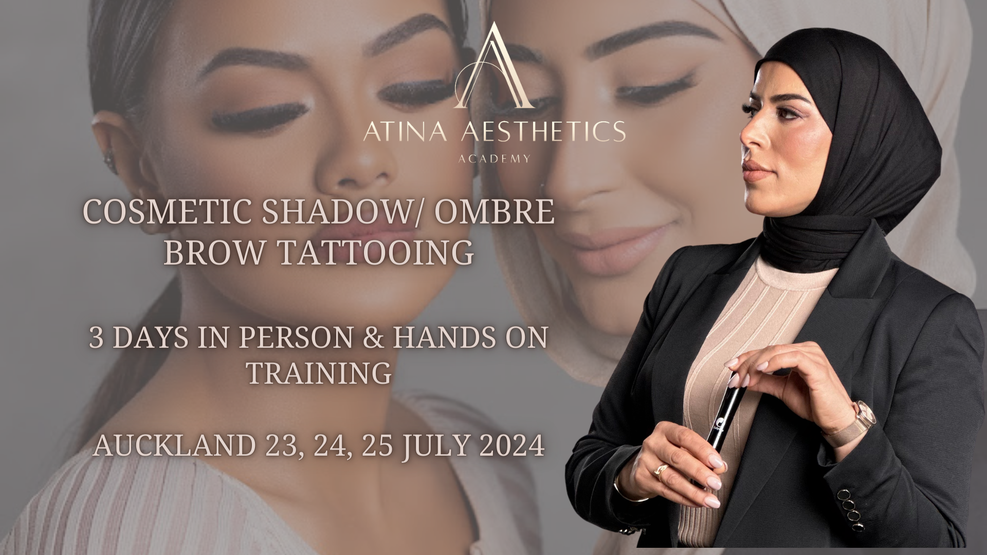 Auckland Cosmetic Ombré Brow in person 3 Days Training| 23-25 July 2024